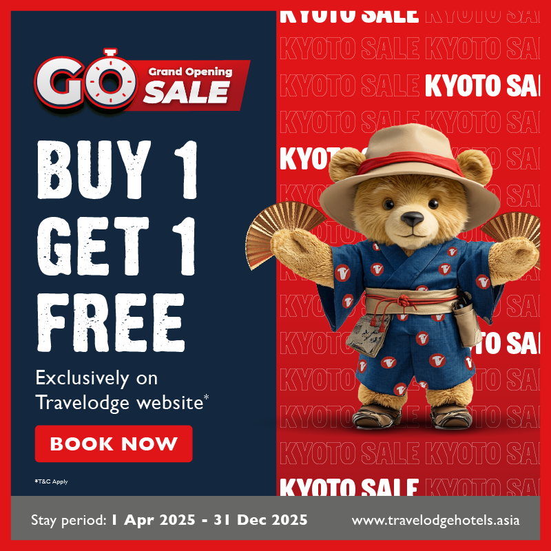 Buy 1 Get 1 Free at Travelodge Kyoto Shijo Omiya