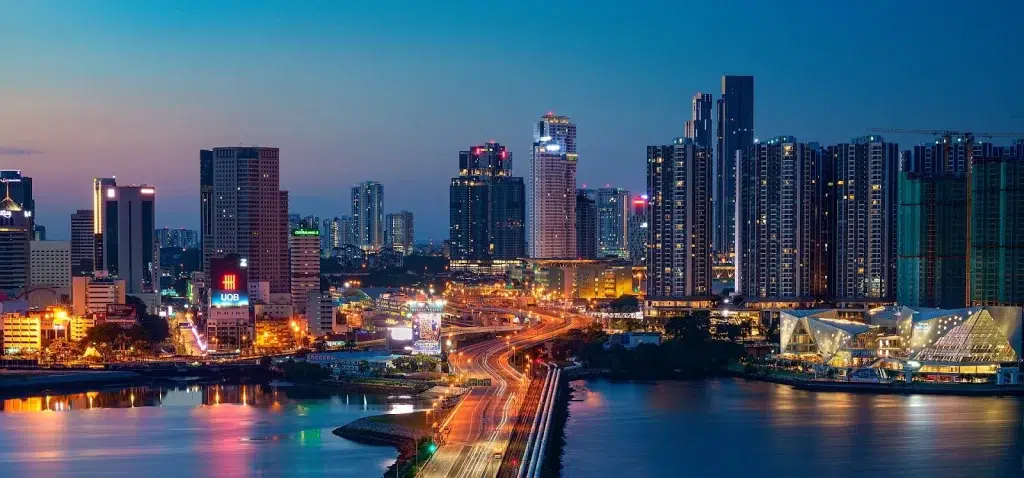The Johor Bahru skyline at night