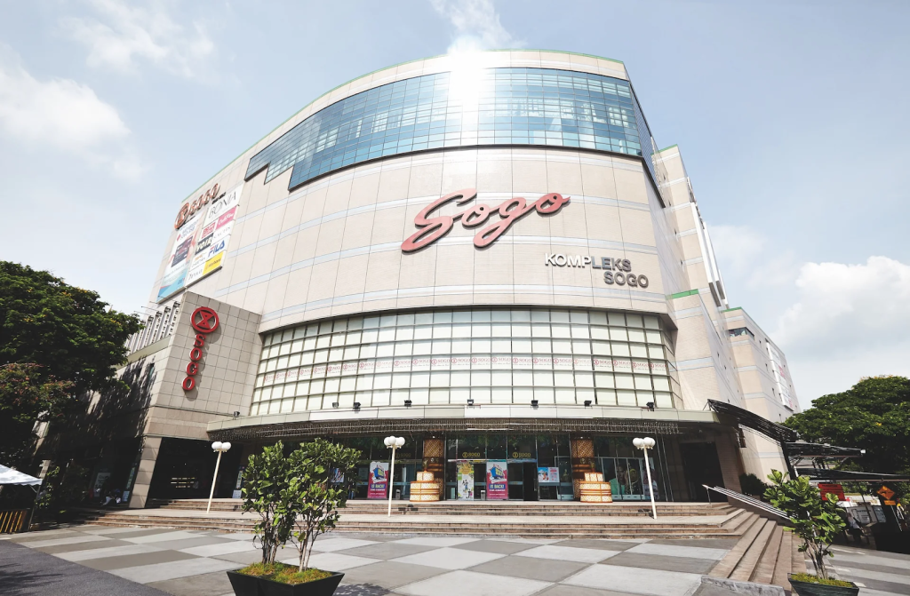 Exterior view of Sogo Kuala Lumpur department store, a popular shopping destination in the city centre surrounded by hotels near Sogo KL.