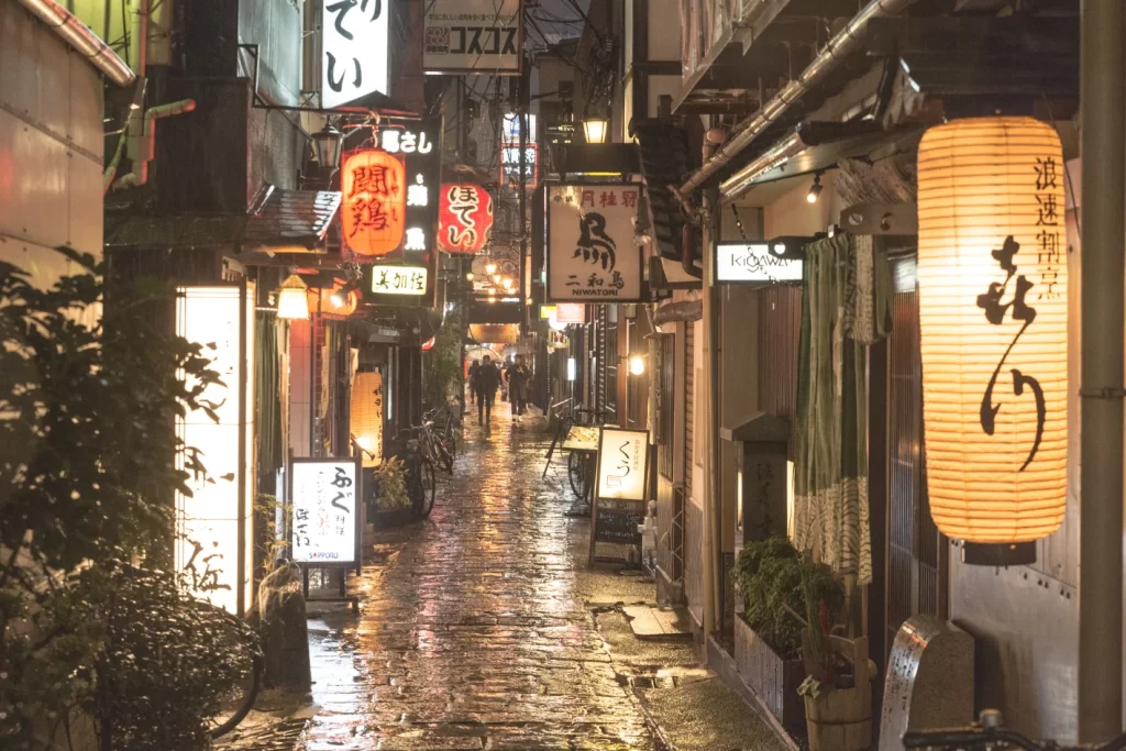 Hozenji-Yokocho Alley at night