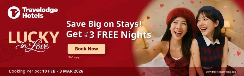 Travelodge's Lucky in Love Couple Static Promo Poster for Hotel Staycation in Singapore